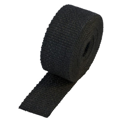 Black Coloured Exhaust Wrap 50mm(2") Wide x 7.5mt(25ft) Roll 650⁰C Continuous