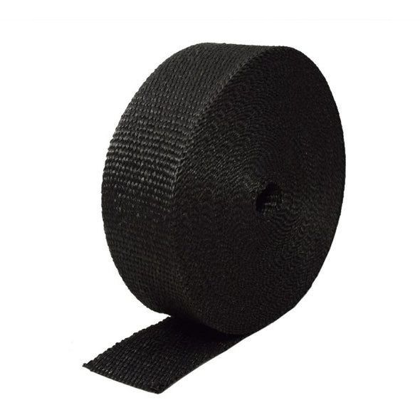 Black Coloured Exhaust Wrap 50mm(2") Wide x 15mt(50ft) Roll 650⁰C Continuous