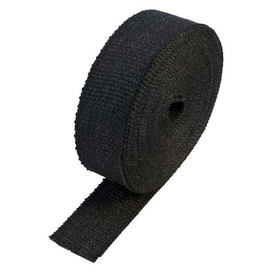 Black Coloured Exhaust Wrap 50mm(2") Wide x 15mt(50ft) Roll 650⁰C Continuous