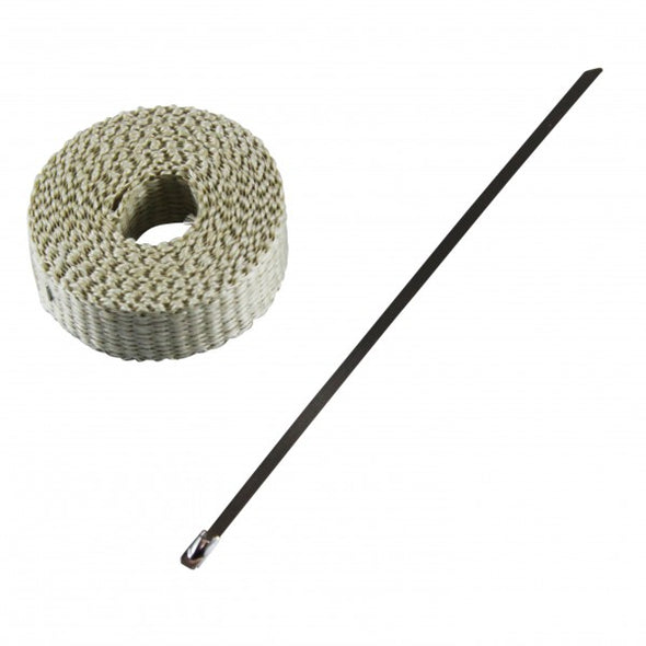 Exhaust Wrap 25mm(1") x 3mt(10ft) with Stainless Steel Lock Tie Rated 650⁰C