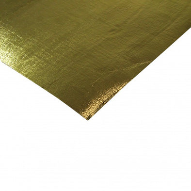 Heat Shield Gold Mat 475mm x 500mm Aluminised Fibreglass + adhesive Rated 590⁰C
